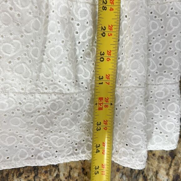 Maje White Cotton Sleeveless Eyelet Tiered Mini Dress Size L - Picture 11 of 12